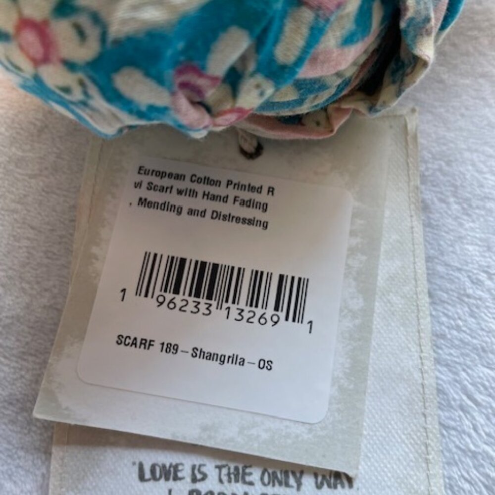 Magnolia Pearl Turquoise Floral Scarf - Picture 6 of 14